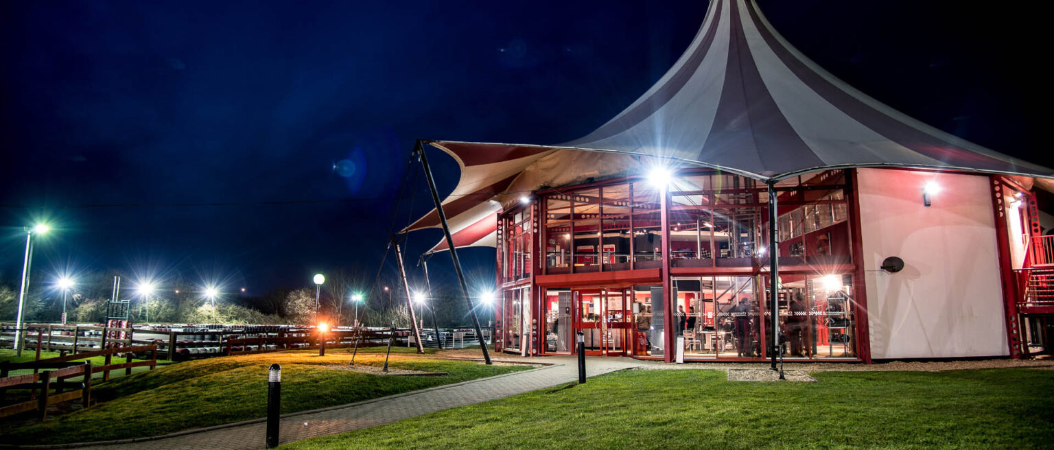 Pavillion at night banner